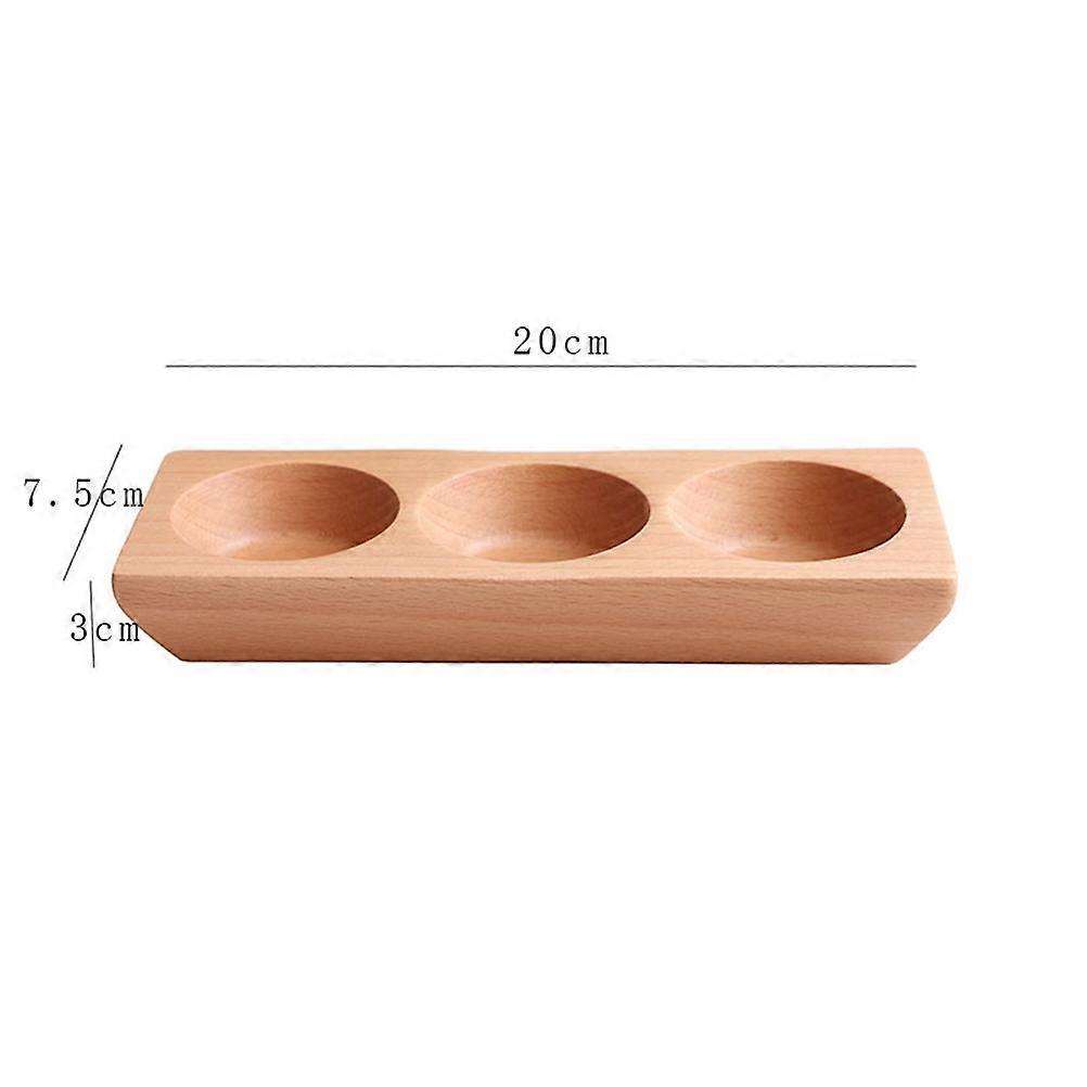 Beech Wooden Snack Sauce Dishes for Appetizers Serving