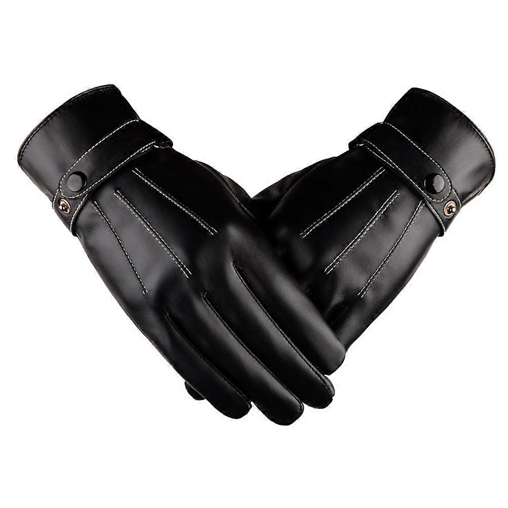 Thick Lining Gloves Winter Gloves for Cycling 1Pair Black