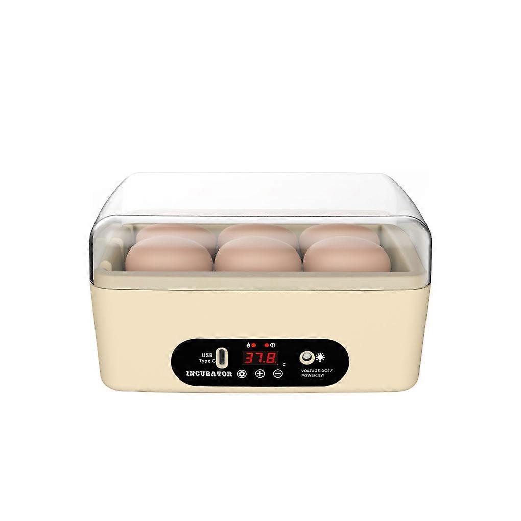 Observe Easily Hatch 6 Eggs ultaneously LED Display Temperature Adjustable Automatic Egg Turning Easy To Observe