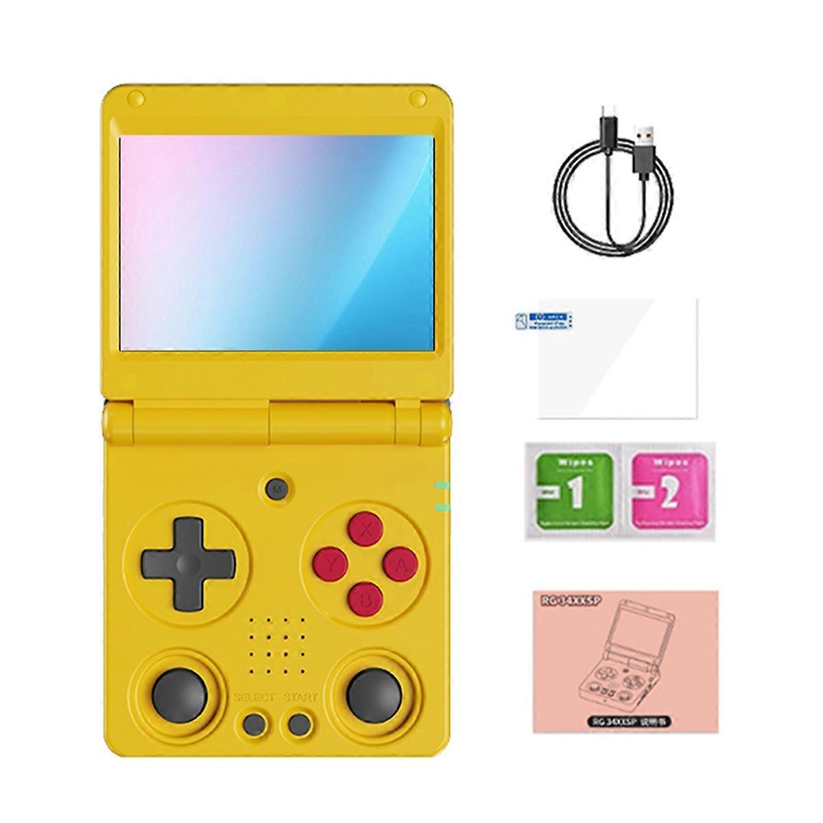 RG34XXSP Retro Game Console Linux 64Bit 3.4 Inch 720x480 Yellow