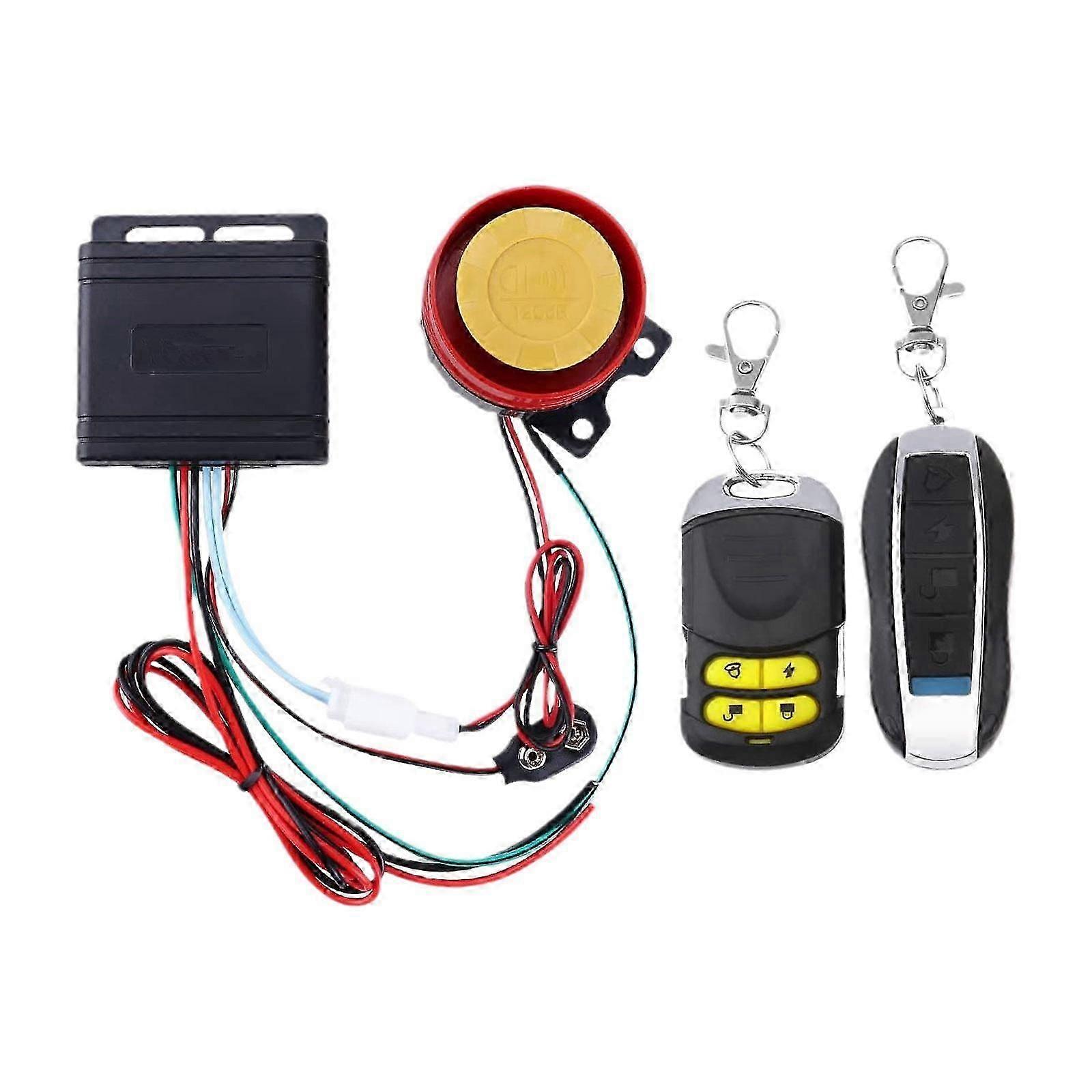 12V High-Power Siren Security Alarm System with Remote Control for Car and Motorcycle Anti-Theft