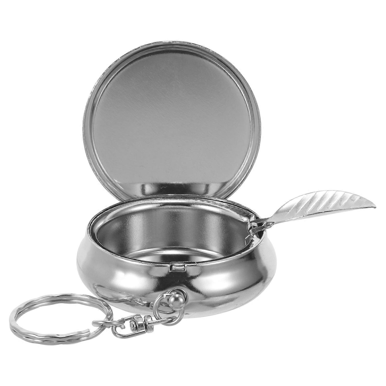 Portable Ashtray Keychain for Storage Use Metal Small Ashtray Multipurpose Case
