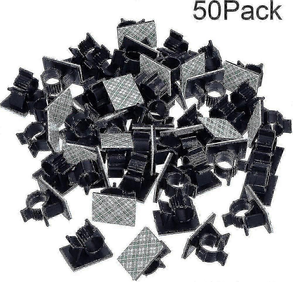 Adjustable Adhesive Cable Clips Nylon Cable Tie Wire Holder Black 50 Pack