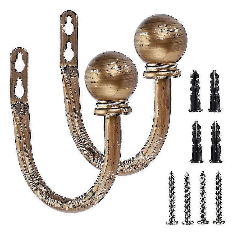 Round Finials Curtain Holdbacks, Decorative Curtain Hooks Wall Mounted