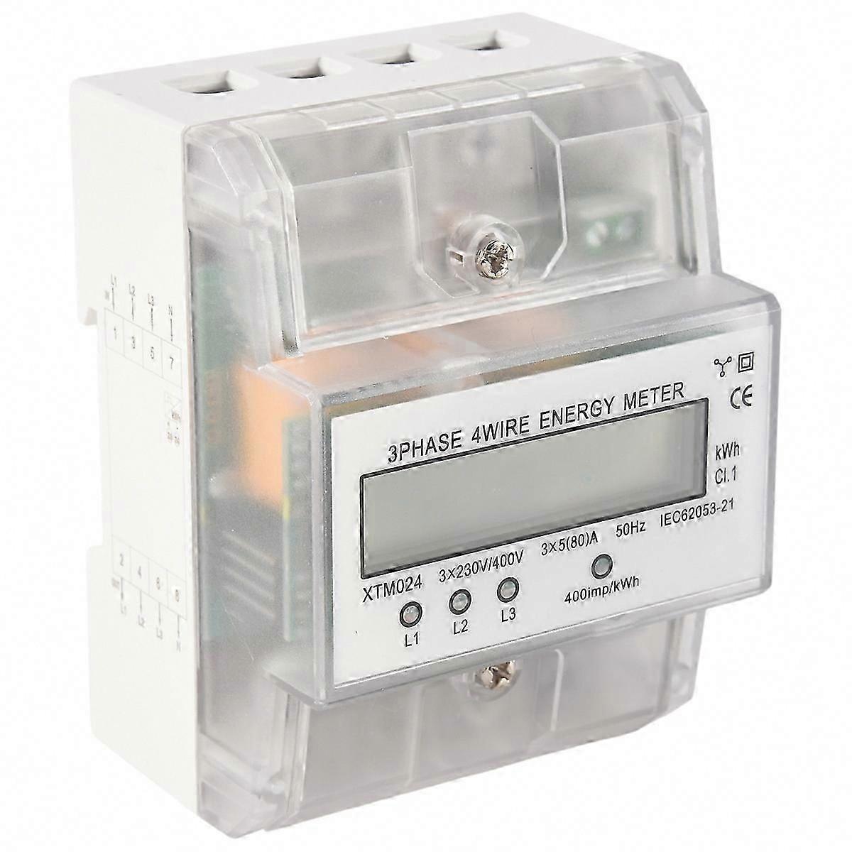 Μετρητής ενέργειας 3 φάσεων 4 καλωδίων 220/380V 5-80A Παρακολούθηση κατανάλωσης KWh