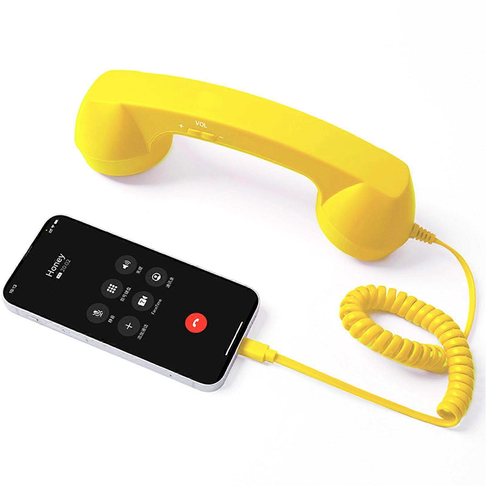 ​​USB-C Retro Telephone Handset for Cellphones - Plug & Play Receiver Radiation-Proof Comfortable Call for iPhone & Android​​