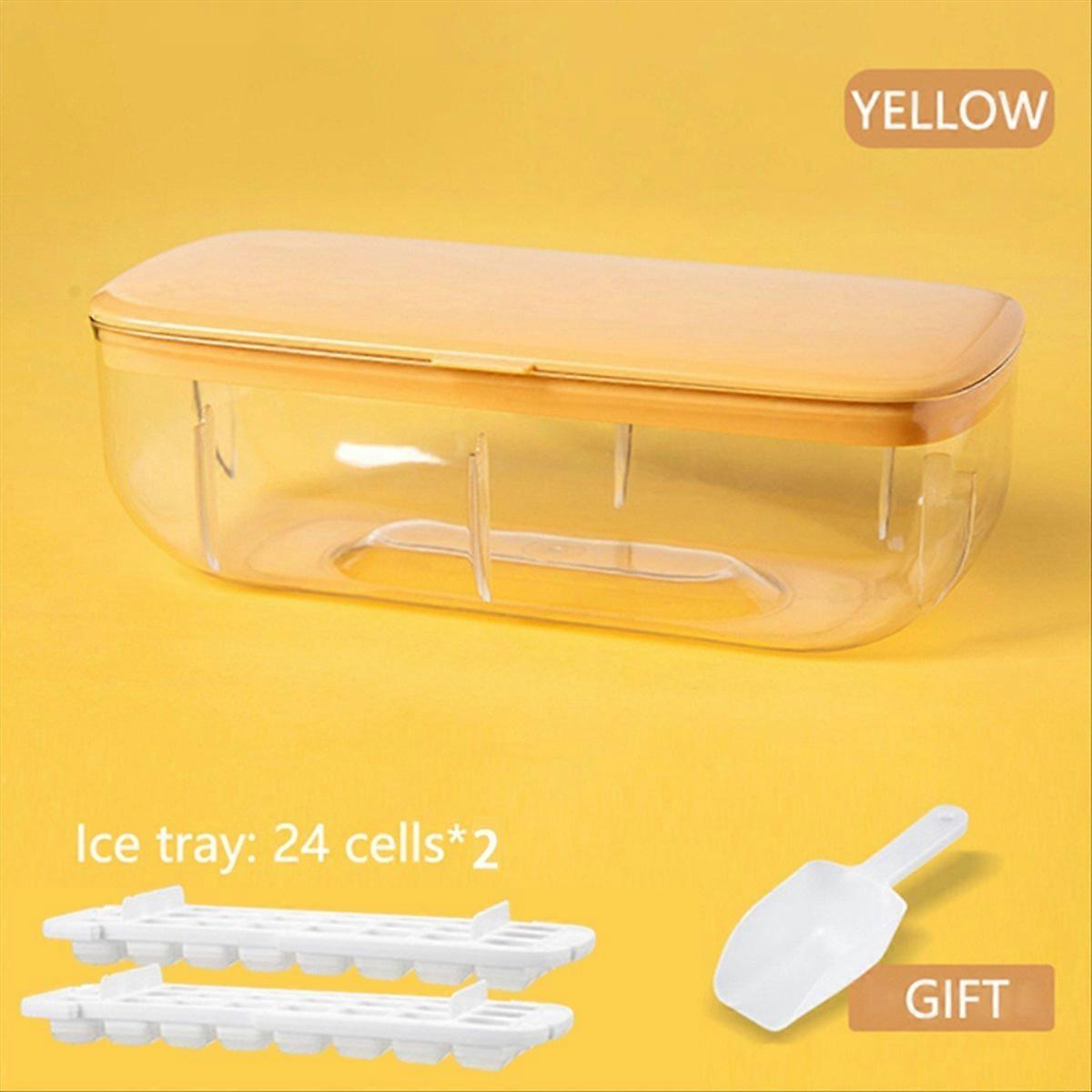 48 Double Silicone Large Capacity Ice Box Ice Storage Ice Box Yellow