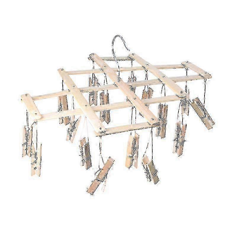 Bamboo Clothes Drying Rack - Versatile Hanging Rack for Underwear, Socks & Delicates - Eco-Friendly Laundry Solution