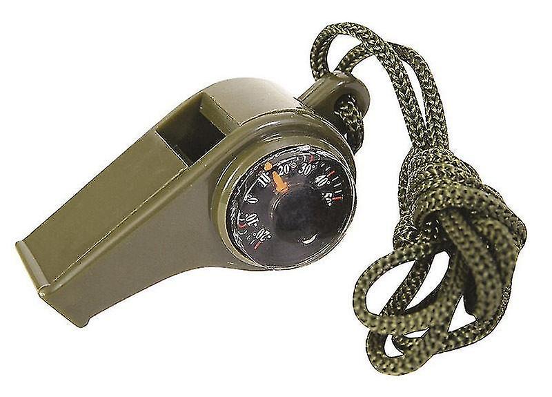 Outdoor Tools Hiking Camping Multi Functional 3 In 1 Survival Whistle Pouch Military Thermometer