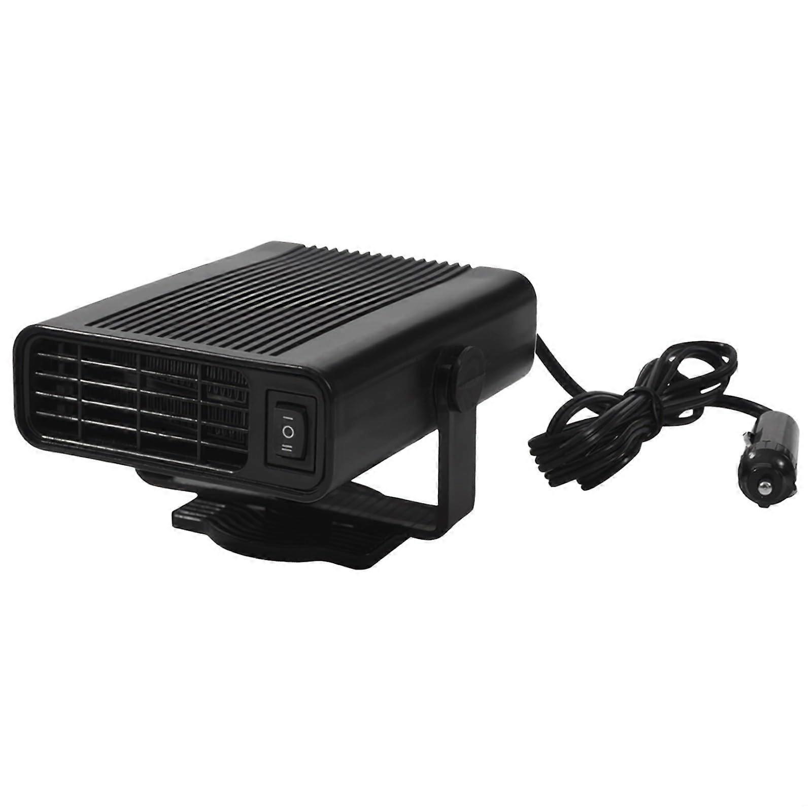 12V Portable Heater Fan For Cars DualFunction Heating And Cooling Windshield Defroster 360 Degree Adjustable Design