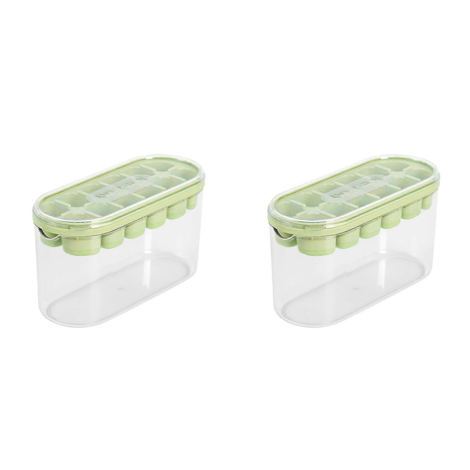 2PCS Press Ice Tray Ice Cube Home Refrigerator Large Capacity Storage Ice Box Food Grade Silicone Ice C