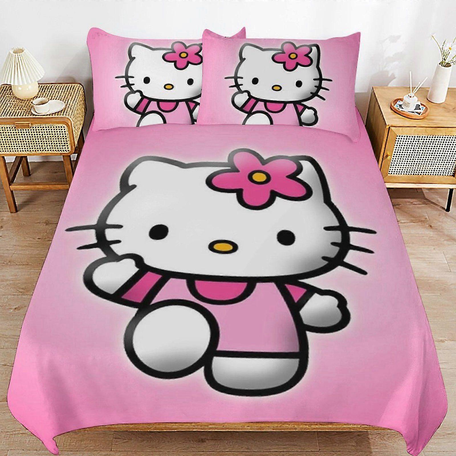 u660 Hello Kitty Simple Function Soft Fabric Quick Wash Long Lasting Duvet Cover Sets for Daily Comfort n660