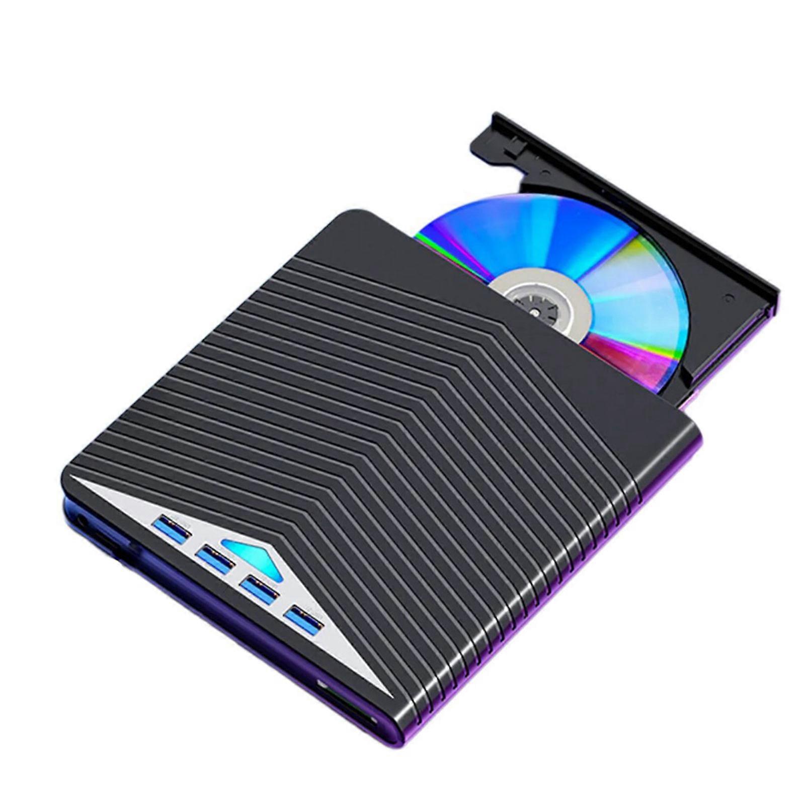 7 in 1 External Disc Drive Reader Writer USB3.0 Type C HUB Shockproof For Laptop Desktop PC Wide Compatibility Multicolor