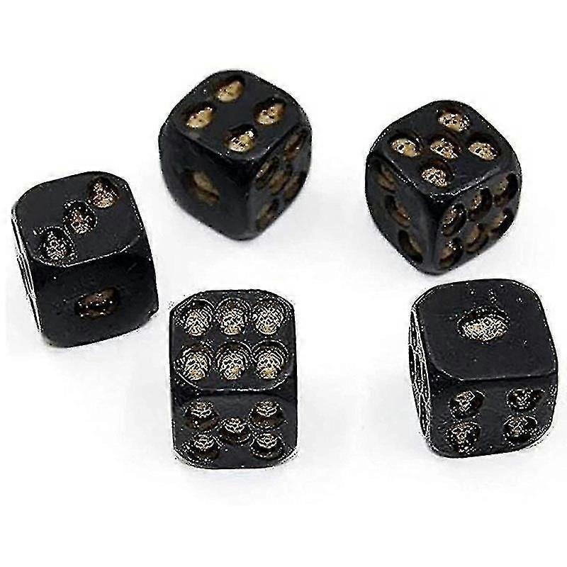 5 Pieces Black Skull Dice Halloween Dice 3d Skeleton Dice Decorative Mini Skull Face