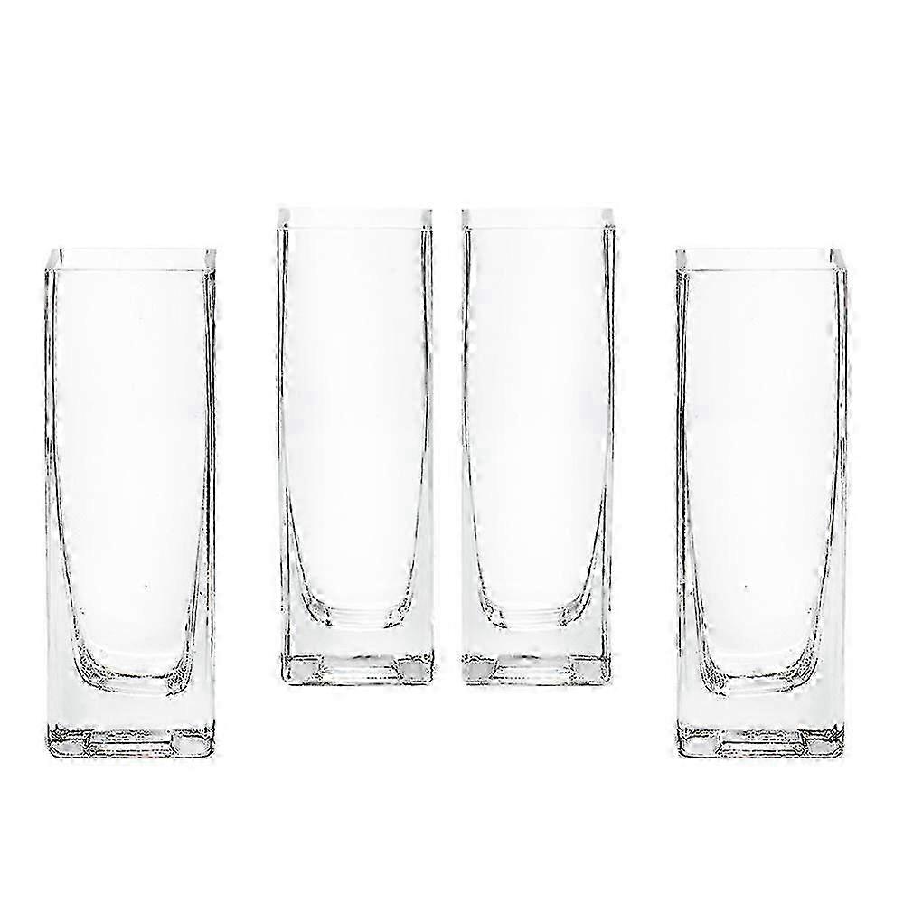 4 Set Soft Square Clear Glass Vase for Home Decoration 2' L x 2' W x 6' H