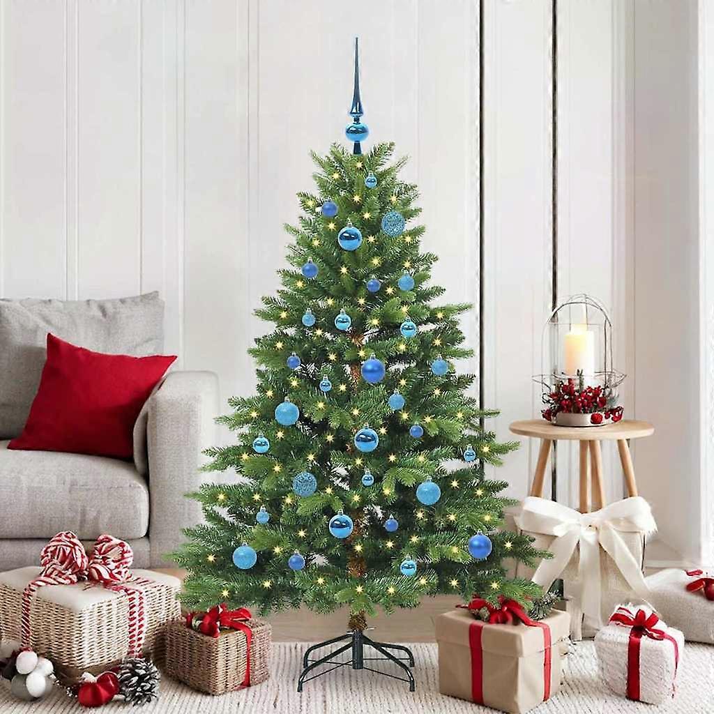 Artificial Christmas tree with 150 LEDs, green, 150 cm, PE and PVC