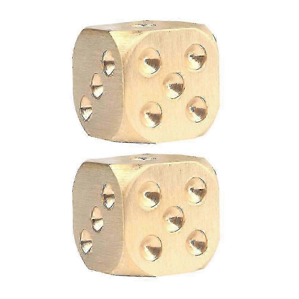 2 Pcs Role Playing Dice Game Dices Antique Finish Poker Games Dices Brass Dice