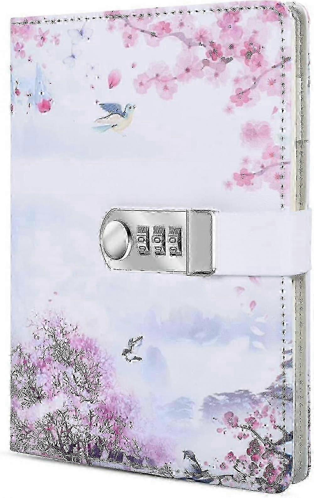 A5 Creative Password Lock Journal Pu Leather Combination Lock Diary Lo