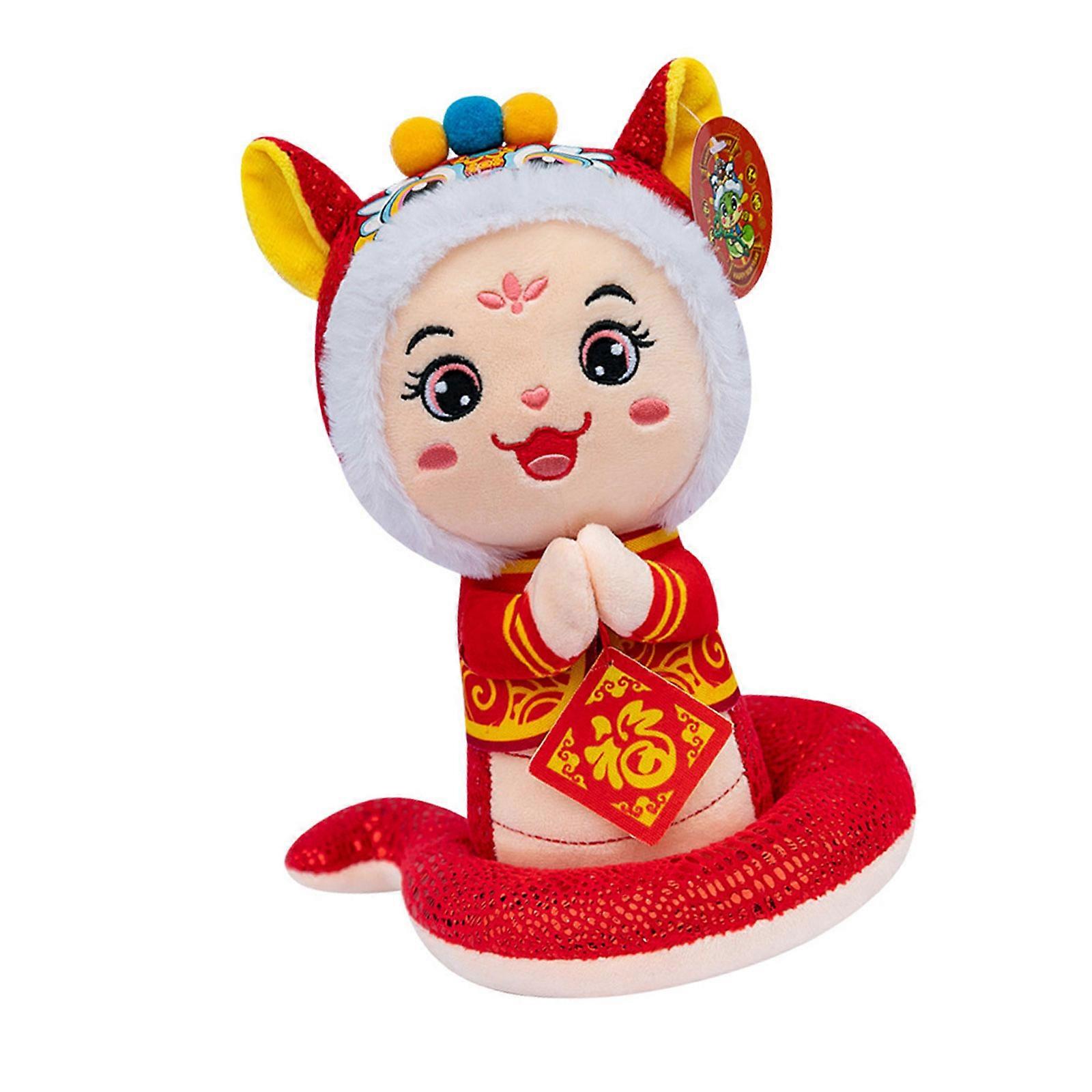 Plush Snake Macot Toy Stuffed Snake Dolls for 2025 Chinese New Year Symbol of Luck and Wealth for Office Festival Decors Multicolor