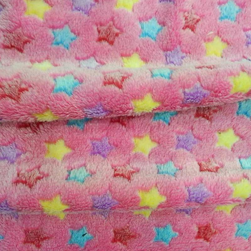 Flannel Fleece Fabric Double Side Soft Star Printed Plush Blanket 100x160cm NEW