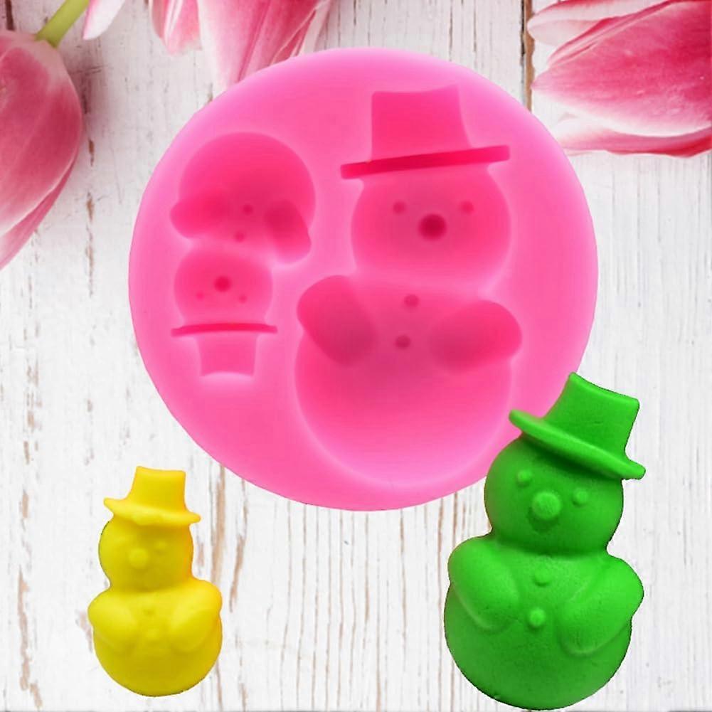 Christmas Silicone Baking Molds for Cake Fondant Chocolate, Snowman Design Set 5.6x1.5cm