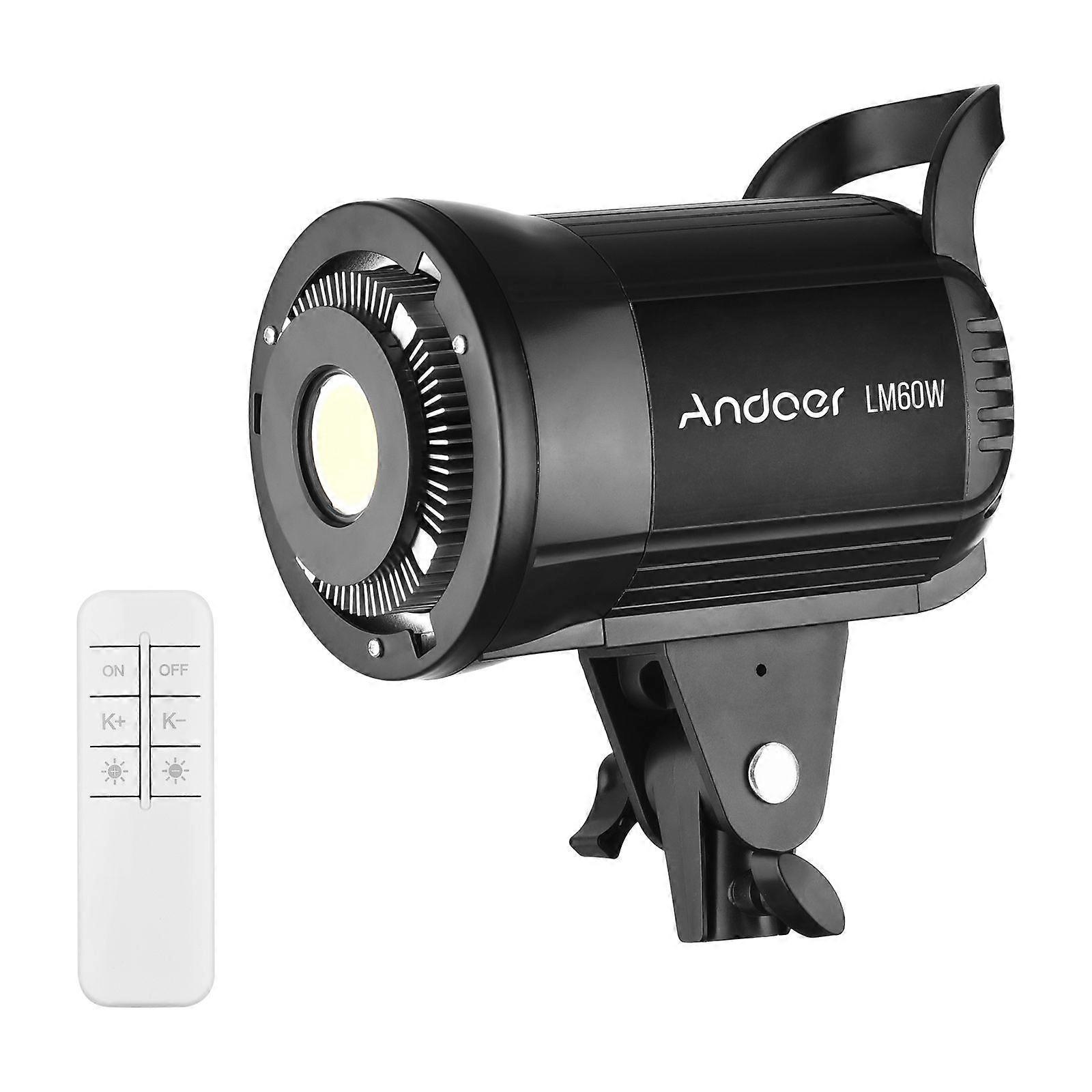 Andoer LM60W Portable LED Photography Fill Light 60W Studio Video Light 5600K Dimmable Bowens Mount Continuous Light with Remote Control for Product P