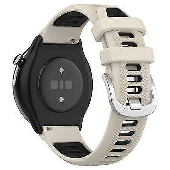 Silicone Watch Bands for Garmin Forerunner 265S 255S Venu 2S , 18mm Cross Stripe Dual-color Waterpro
