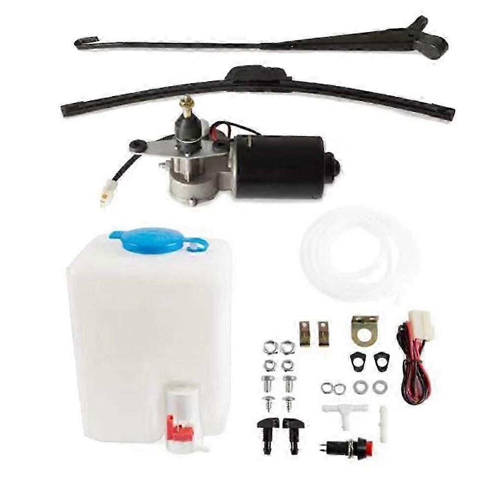 12V Electric Motor UTV Windshield Wiper with Windshield Washer Pump Kit for UTV Polaris-Ranger RZR 5