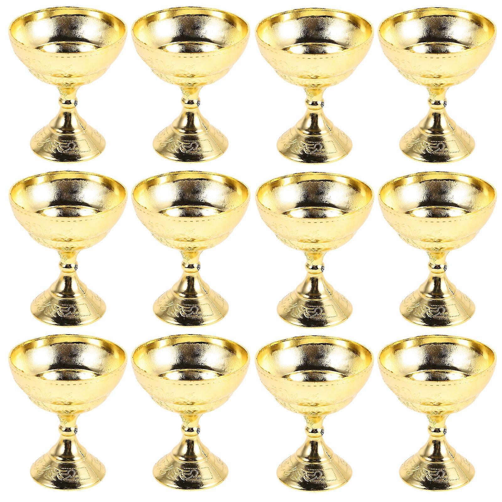 Tiny Boxes Candy Box For Wedding Golden Plastic Special Occasions 6.80X6.00X6.00CM 12Pcs