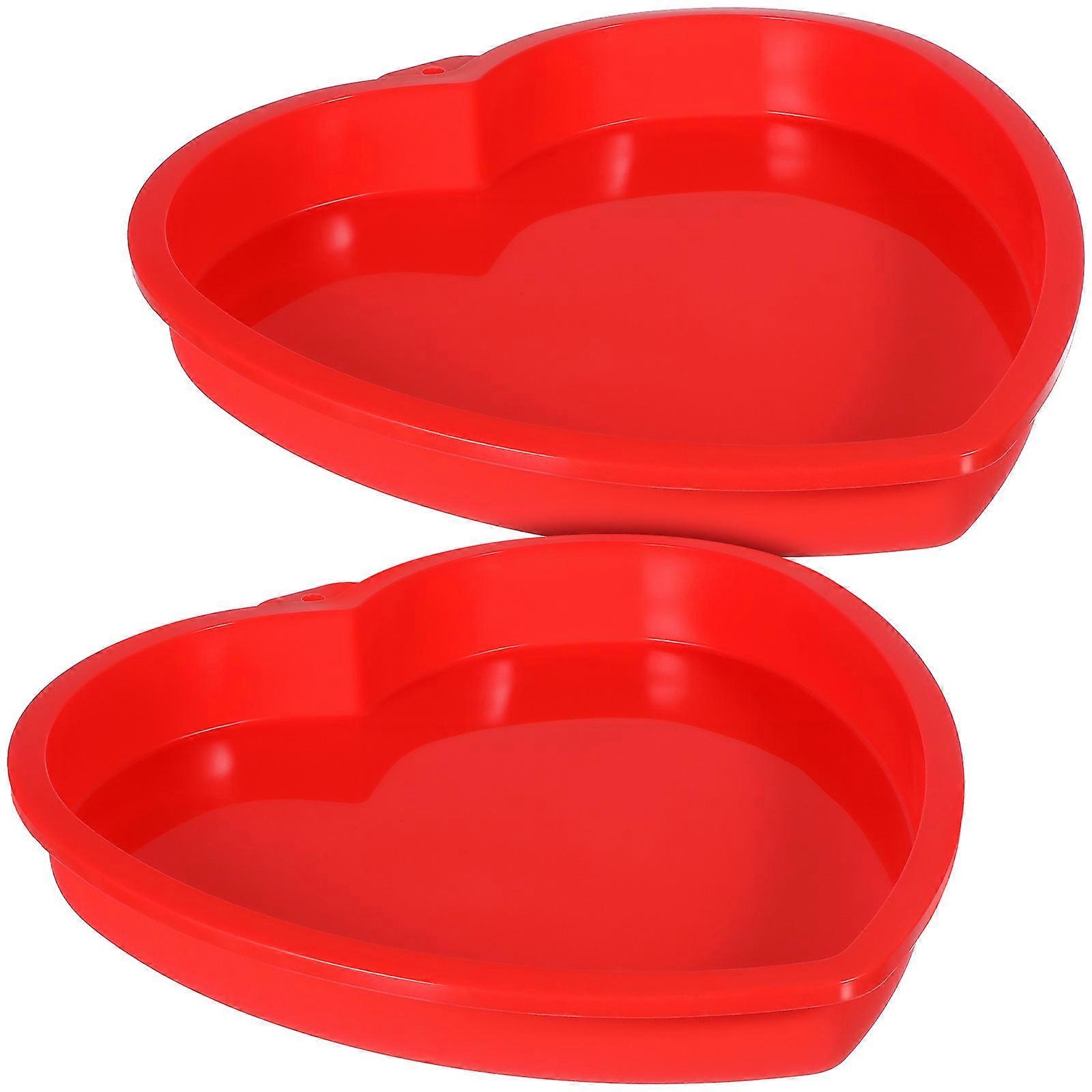Heart Shaped Cake Pan Silicone for Baking Use 2Pcs Nonstick Kitchen Mold