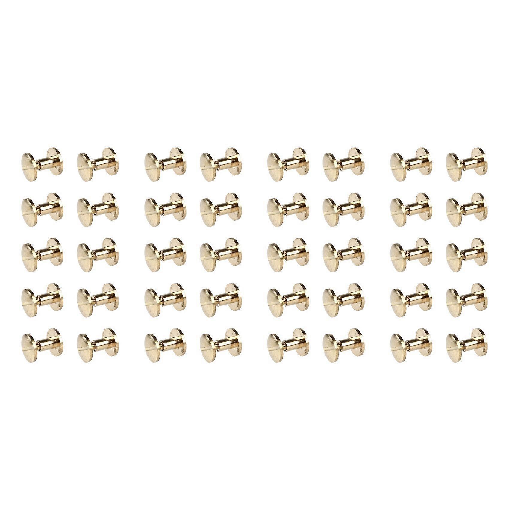 40x Arc Solid Brass Button Stud Screw Nail Screw Back Leather Rivet Belt 6mm