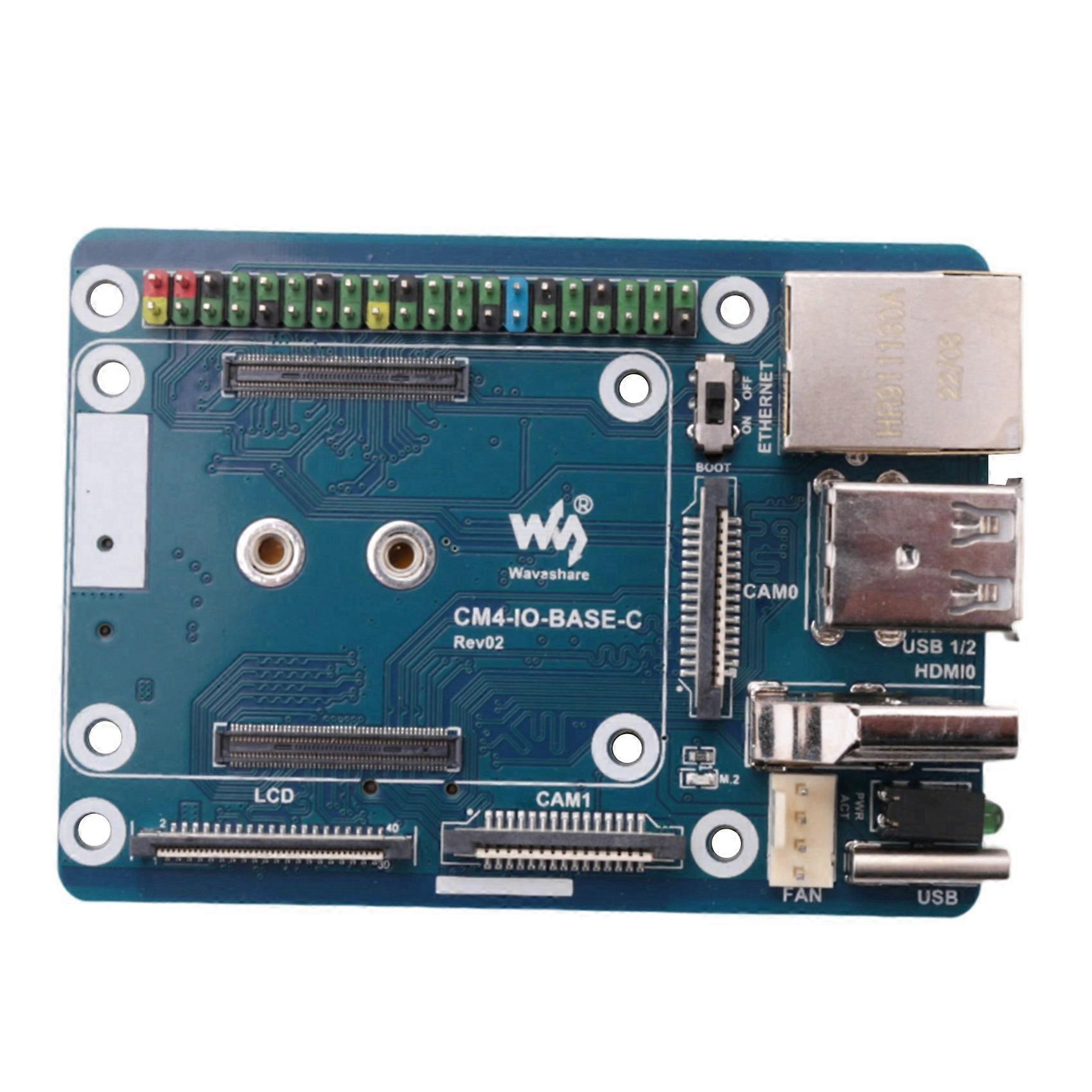 2X Waveshare CM4-IO-BASE-C Expansion Board for Raspberry Pi CM4 Basic Expansion Board Advanced Version RJ45+M.2 M KEY