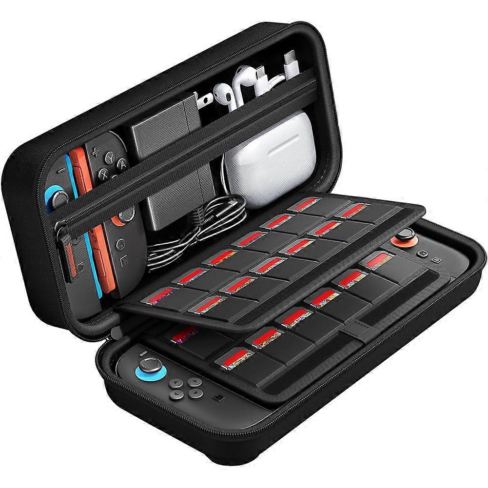 For Switch 2 Case, Can Hold 24 Game Cartridges,Hard Shell Travel Carrying Case Pouch for Console and Accessories Case