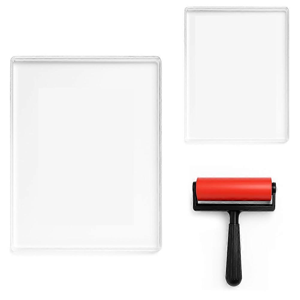 Placa de Gel 5x7 e 8x10 polegadas, Placa de Impressão em Gel Impermeável e Lavável com Borracha, Adequada para Ca