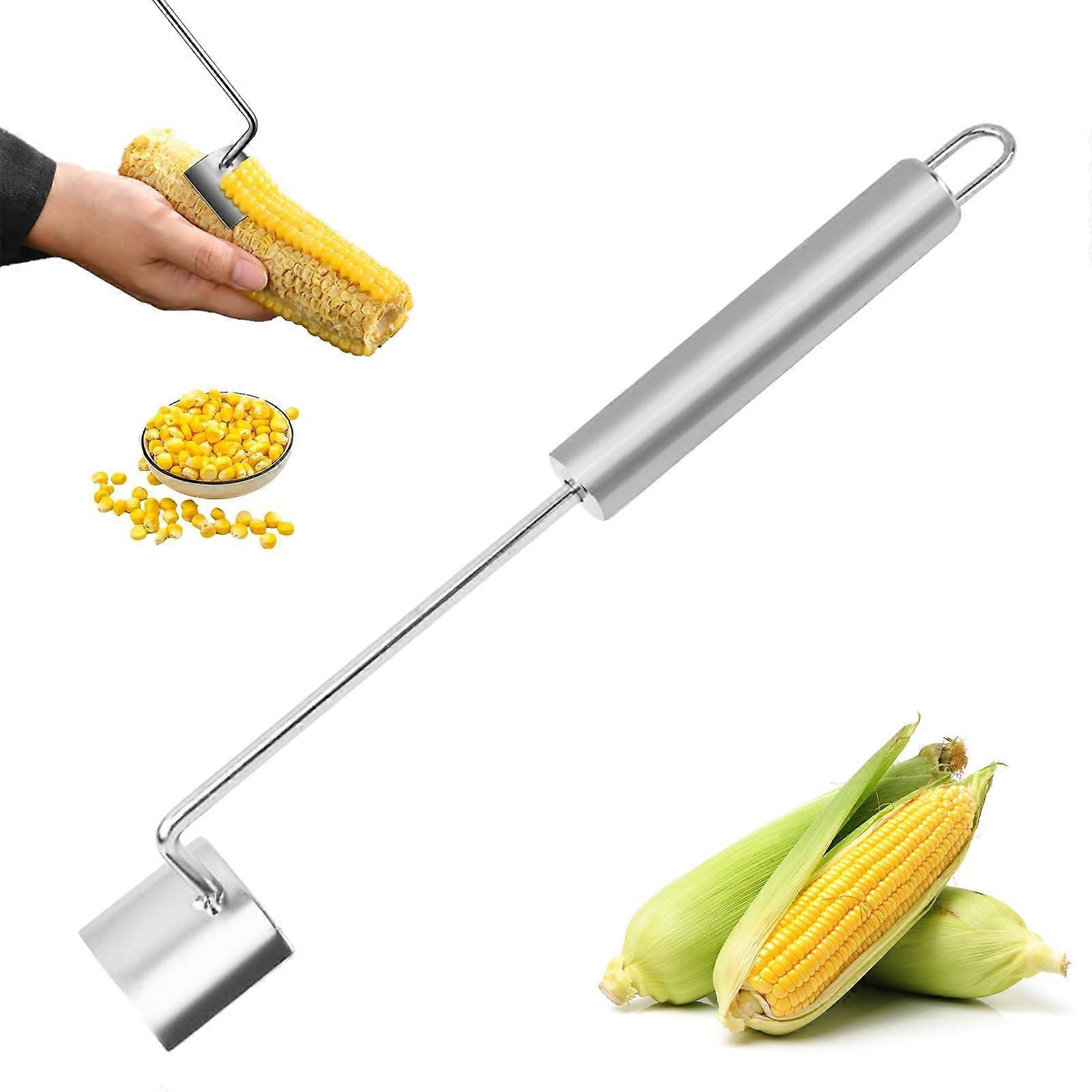 Stainless Steel Corn Stripper Tool with Ergonomic Long Handle and DualSided Sharp Blade