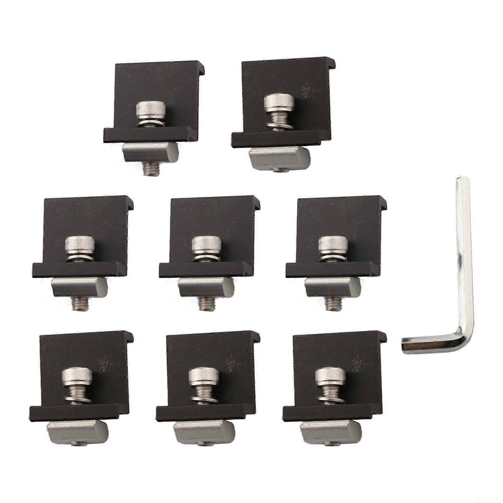 Solar Installation 8Piece Module Brackets and End Clamps 35mm With Wrench For Solar Panel Mounting