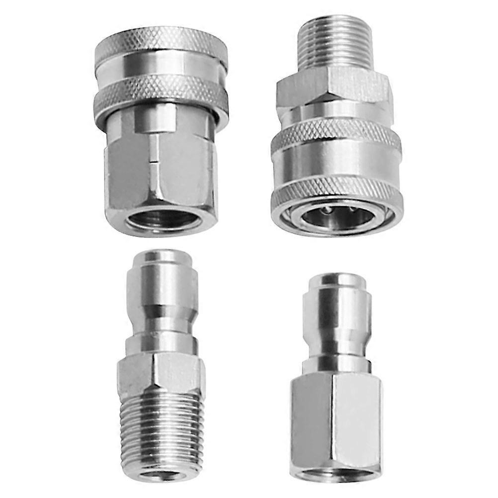 Pressure Washer Component Stainless Steel Quick Connect Coupler 4Pcs