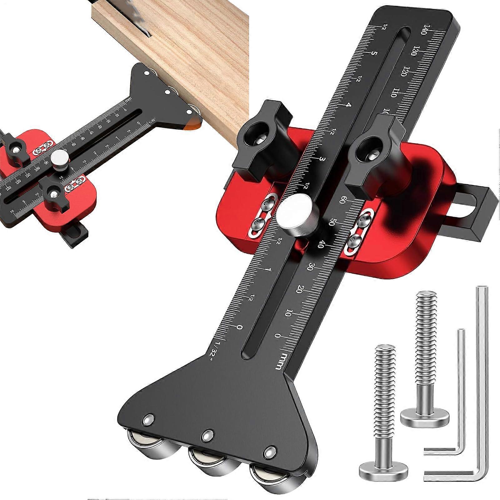 Table Saw Thin Rip Jig  Adjustable Precision Cutting Guide with Dual Scale for Woodworking