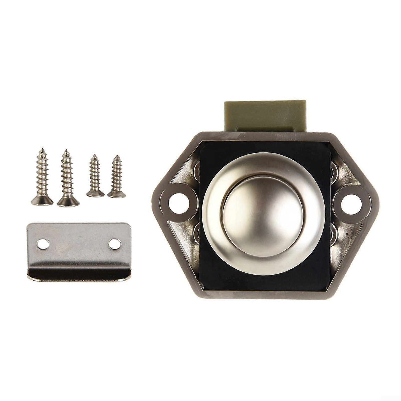 Keyless Cabinet Lock Push Button Latch for RV Boat Caravan Zinc Alloy Fits 1527mm Panels