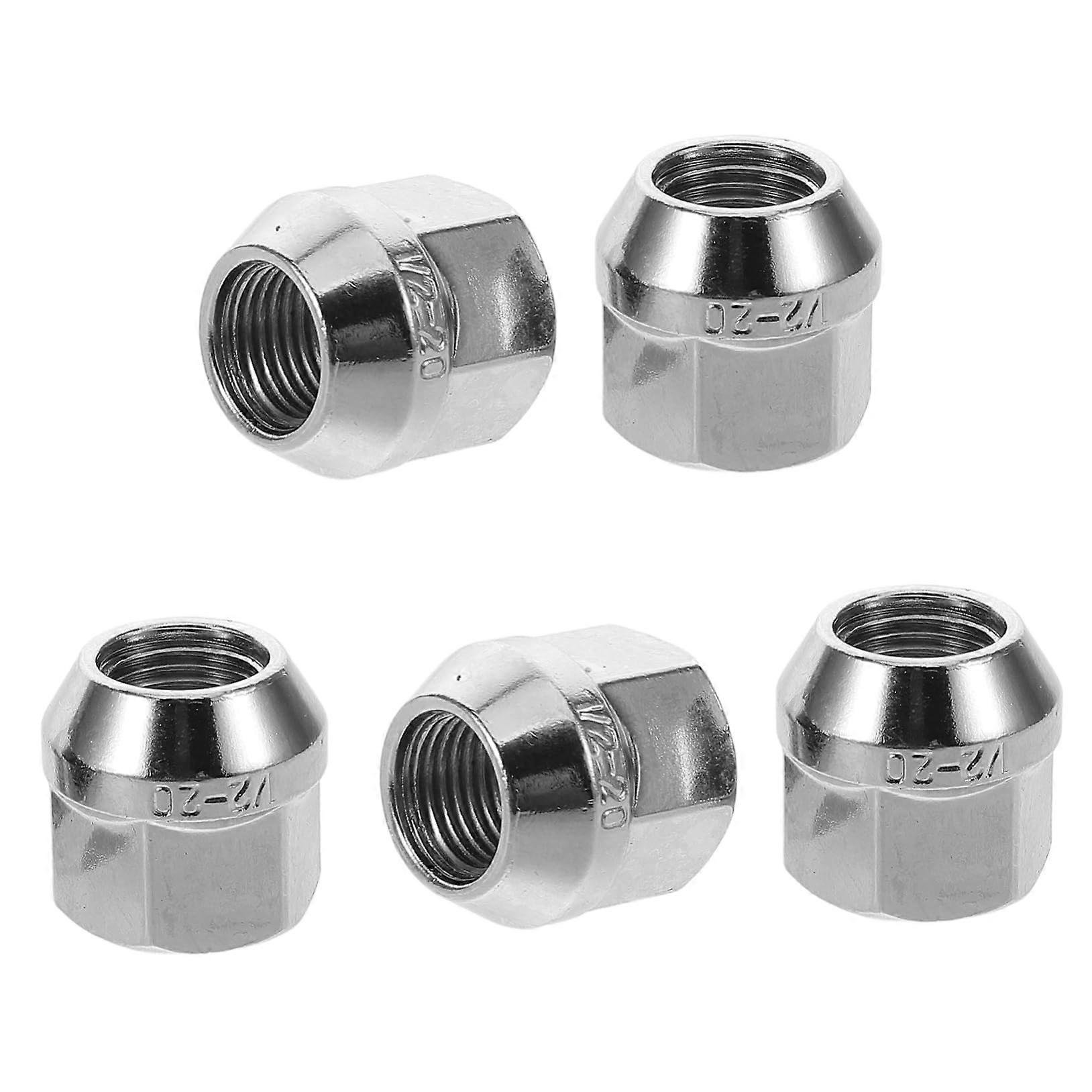 5pcs Stainless Steel Wheel Studs and Open Cap Flange Lug Nuts Set for Quick Tire Installation
