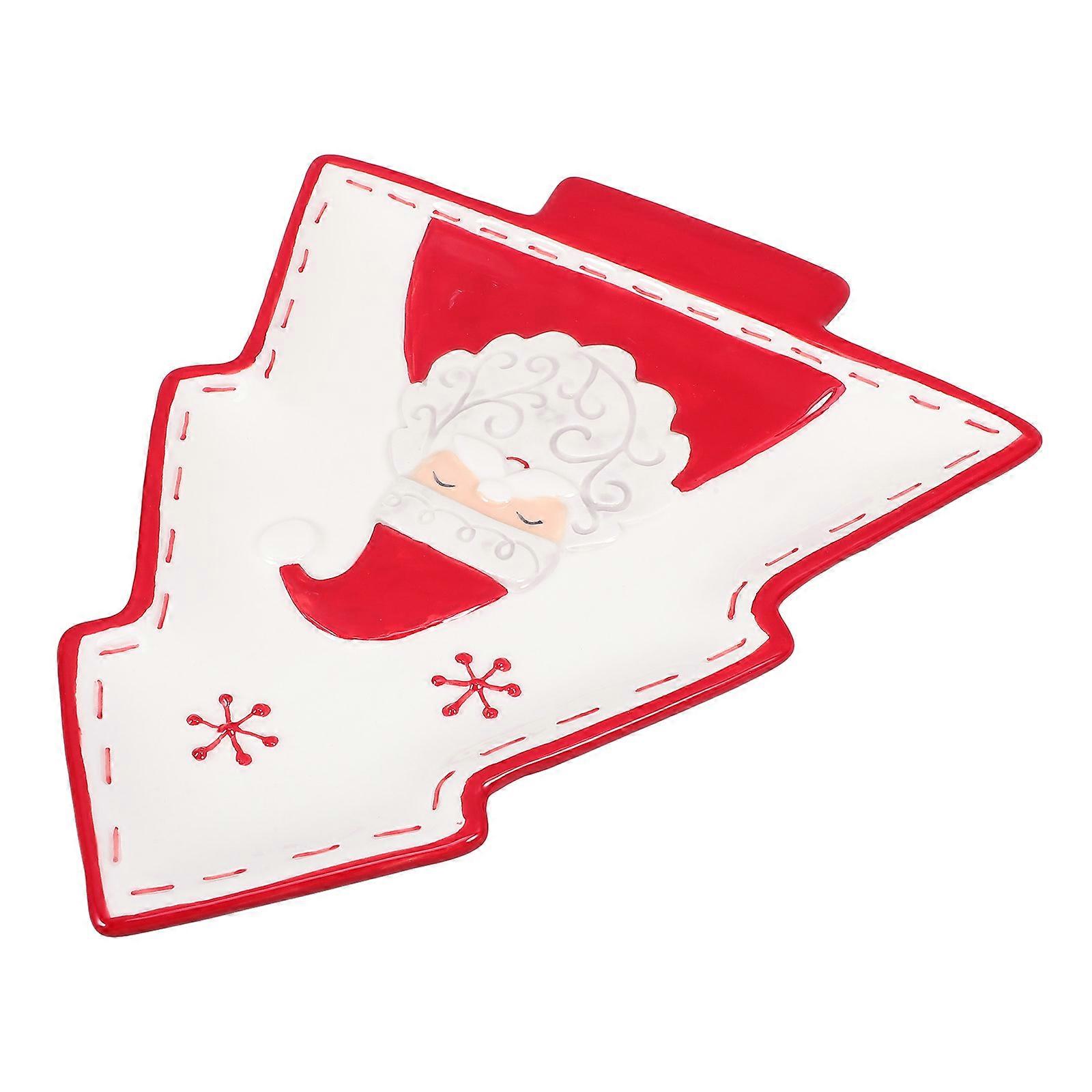 Dessert Serving Plate Ceramic Snack Tray Dim Sum Dish 22.30X19.60X2.50CM Serving Snacks 1Set