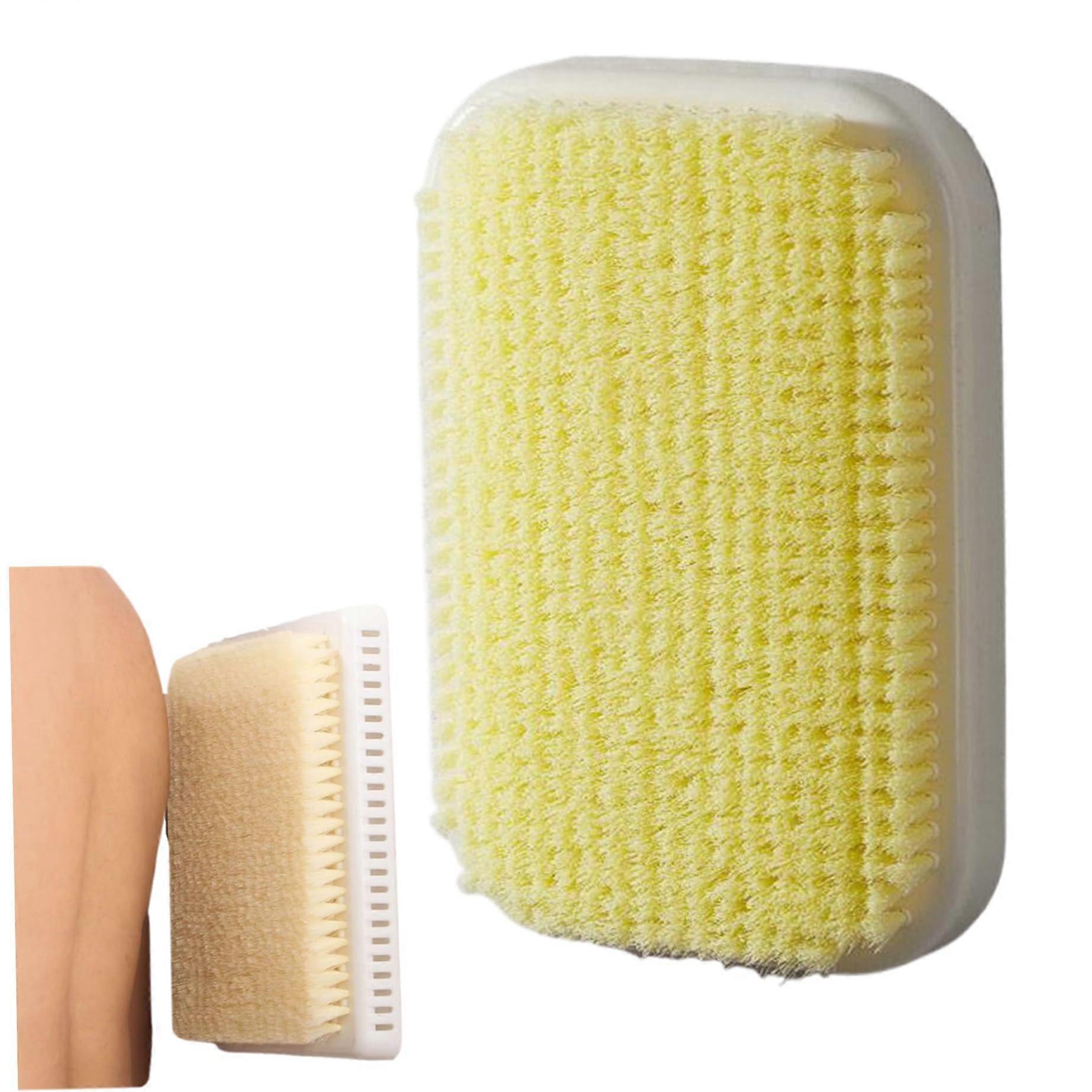 Back Scrubber Wall Mounted for Shower with Soft Exfoliating Bristles, Hands Back Cleaning
