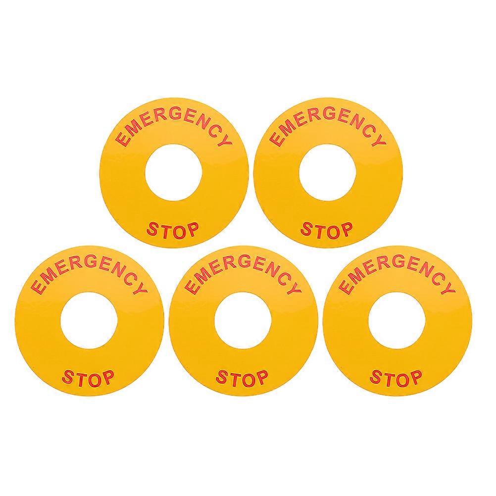 Safety Electrical Warning Sticker Label for Emergency Stop Buttons 5Pcs