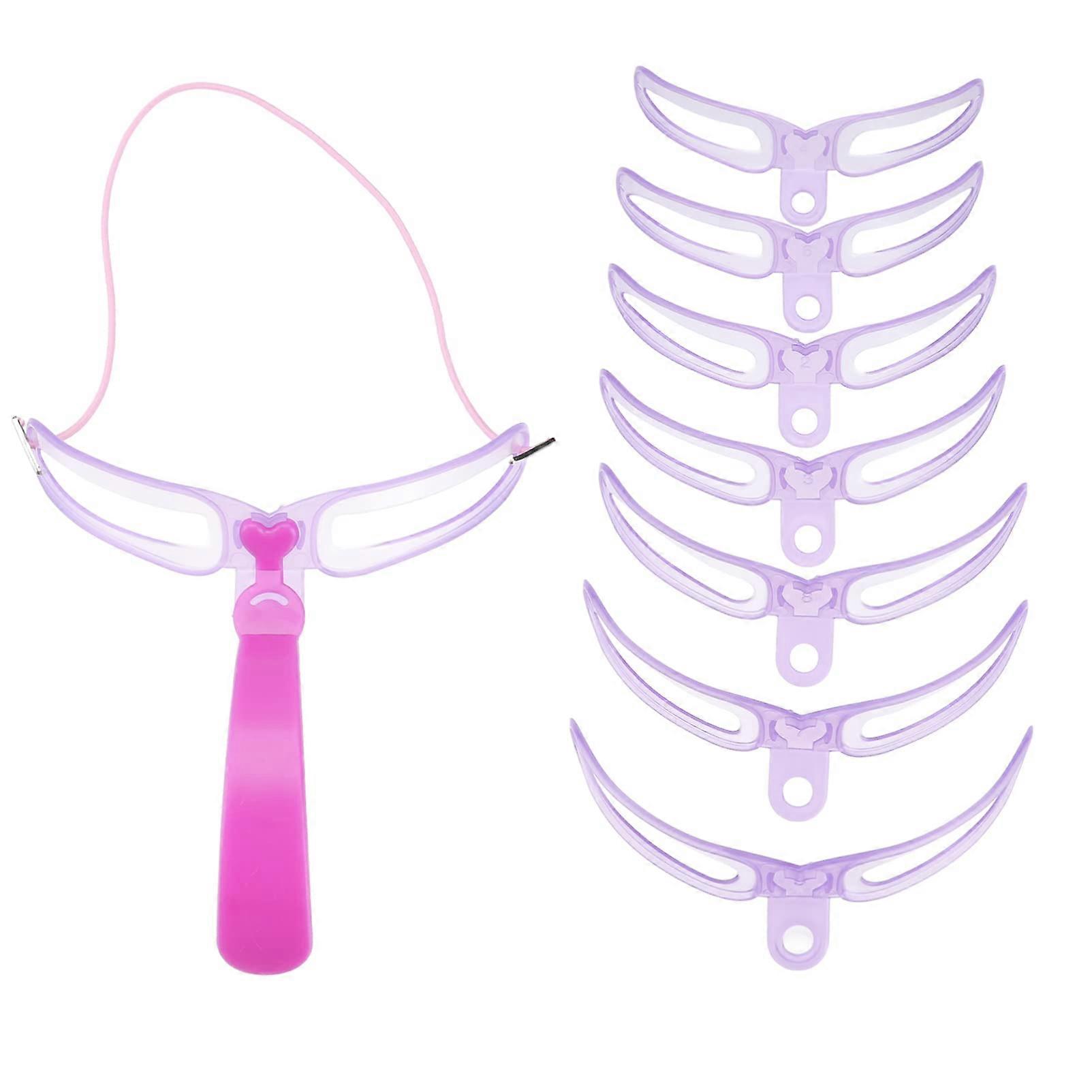 Eyebrow Stencil Kit with Stamp, 8 Shapes Shaping Set, Reusable Washable Template with Handle