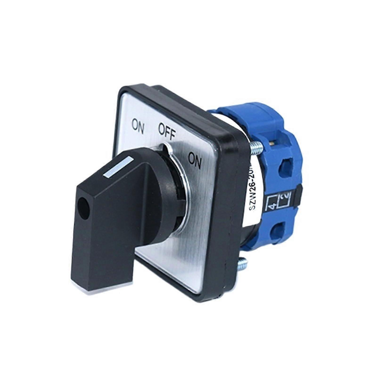 Rotary Cam Selector Switch 20A 660V 1 Pole ON OFF ON Panel Mount Universal Changeover 64x64mm