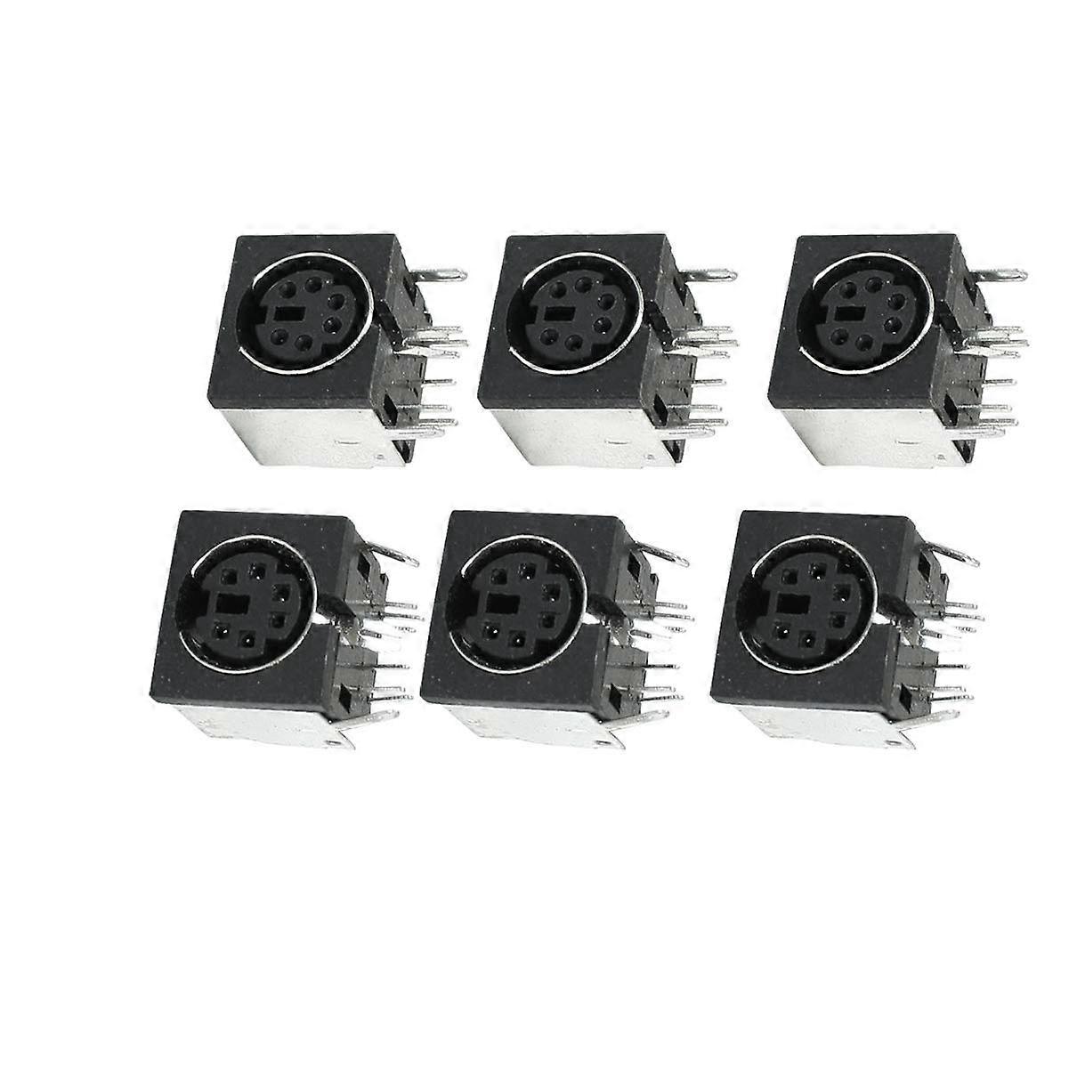 6 Pcs Female 6 Pin SVideo Connector PCB Mount Socket for Secure Video Connection
