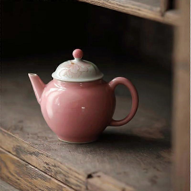 HandPainted PearShaped Ceramic Teapot with Smooth Water Flow, Light Grey Elegant Tea Set