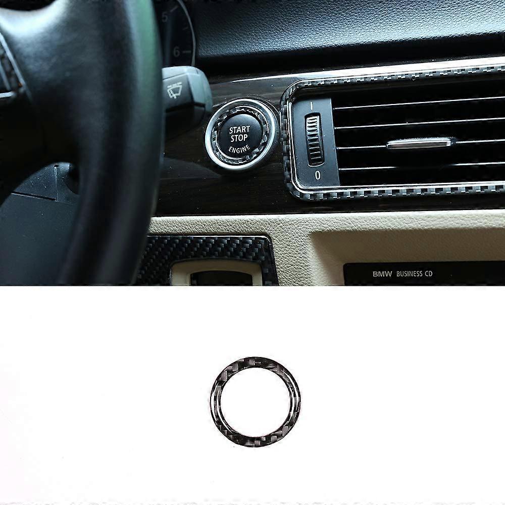 Real Carbon Fiber Engine Start Stop Button Cover Trim for BMW E90 E92 3 Series 20052012