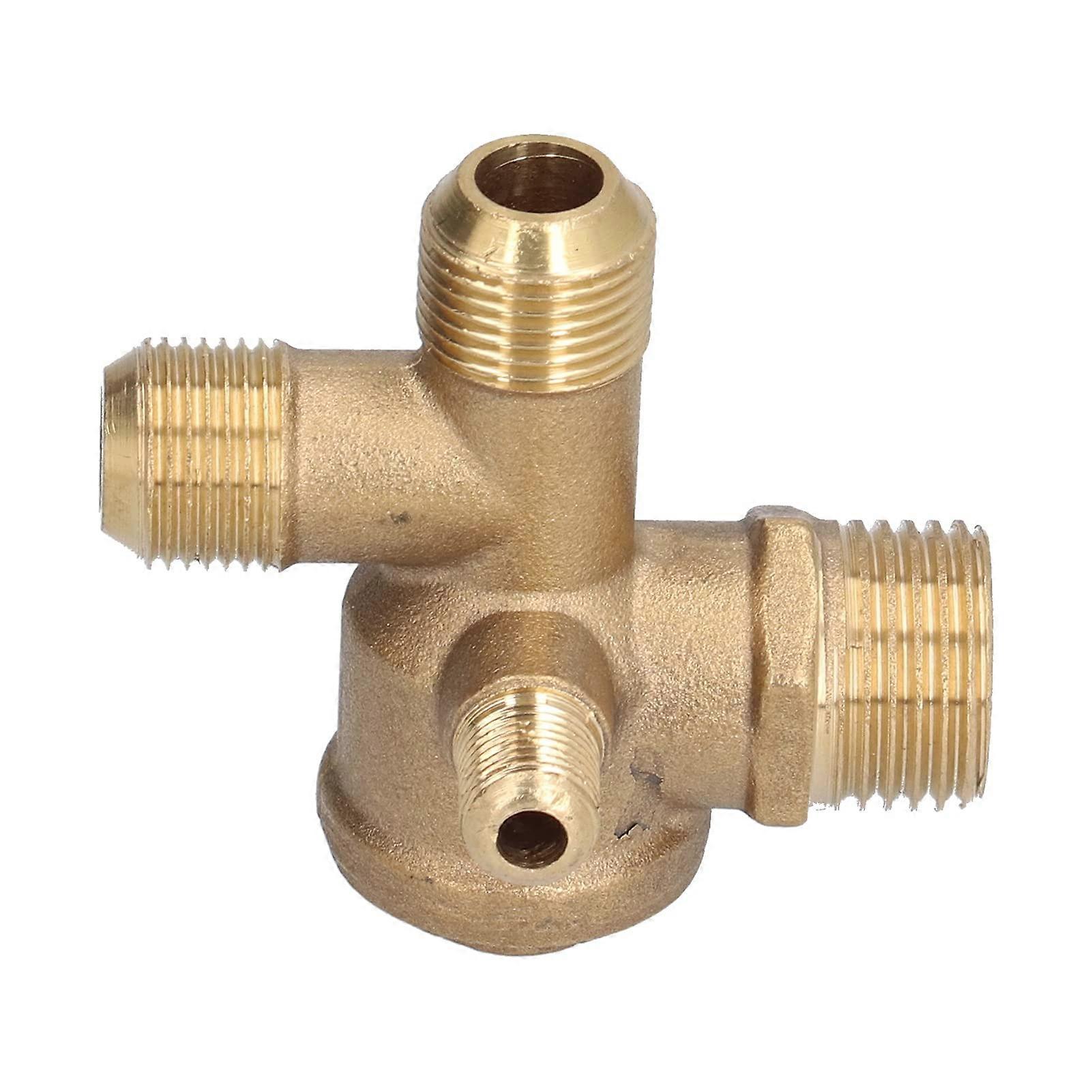 Brass 4 Way Air Compressor Check Valve Replacement for Pressure Tank with 4 Threads