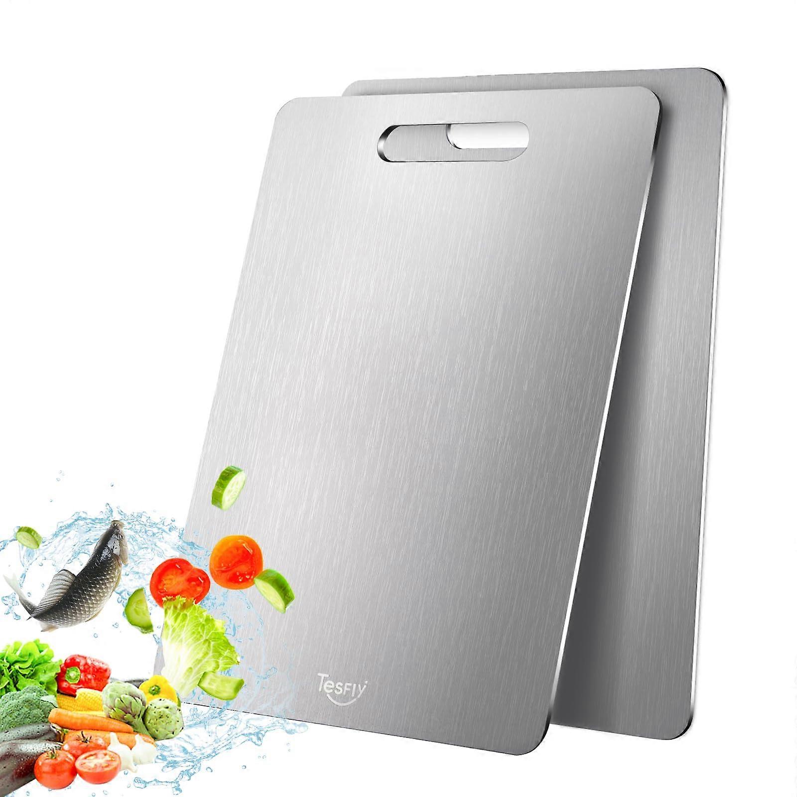 2 Pack Titanium Cutting Board for Kitchen, DoubleSided KnifeFriendly Surface, 15x11 Inches